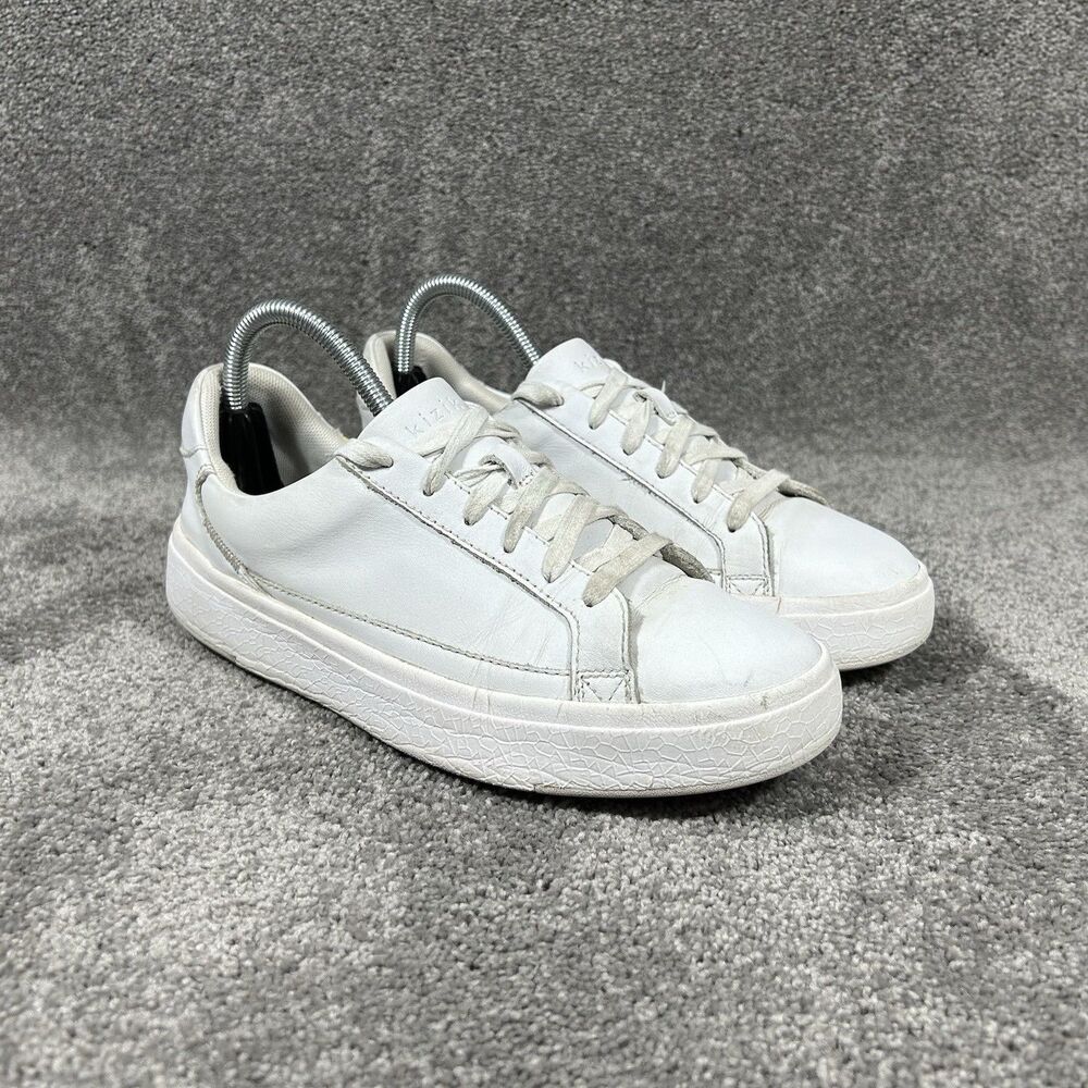 Kizik Vegas Women's Sz 8.5 Men's Sz 7 White Leather Hands Free Athletic Shoes - Picture 2 of 11